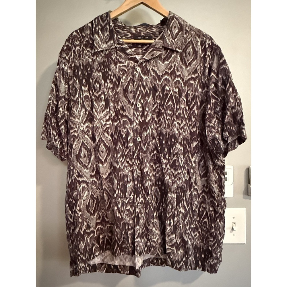 Ted Baker Shirt Luxe Lyocell Button Up Short Sleeve Lightweight Men's 6